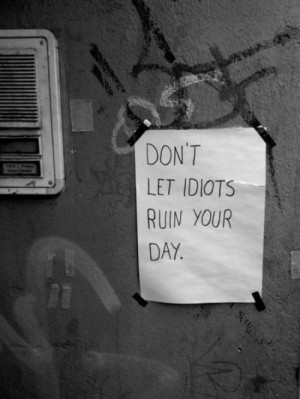 Don't let idiots ruin your day.