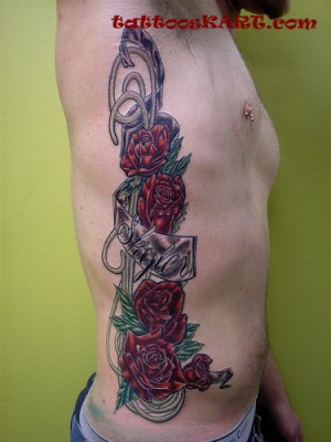 ... rib tattoos large flowers rib tattoos shiny flowers rib tattoos tribal