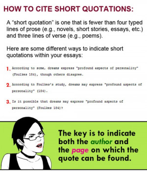 How to Cite Short Quotations *please follow link to the full lesson