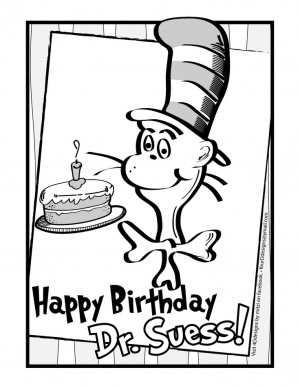 Go Back > Gallery For > Happy Birthday Dr Seuss Coloring Pages