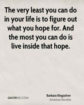 The very least you can do in your life is to figure out what you hope ...