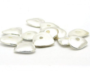 Ceramic cheerio silver patina cheerio 20 mm beads ceramic shiny silver ...