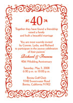 ap 002 ruby anniversary invitation 40th wedding anniversary party ...