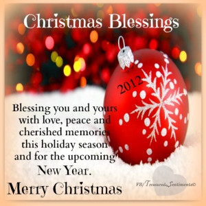 Christmas blessings quote via www.Facebook.com/TreasuredSentiments