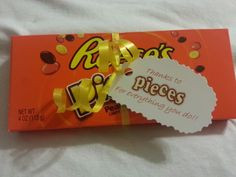co worker thank you gift reeses pieces more thank you gift