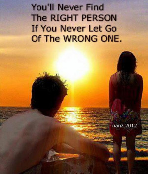 find right person and left wrong person quote