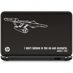 ... art inspired by Star Trek Enterprise and Kirk quote laptop vinyl decal