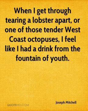 Joseph Mitchell - When I get through tearing a lobster apart, or one ...