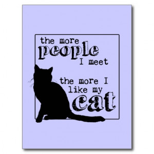 The More I Like My Cat - All Colours Postcard