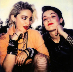 Madonna and jewelry designer Maripol who made the rubber bracelets ...