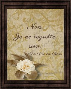 La Vie En Rose: A French Altered Fine Art Print with Edith Piaf Song ...