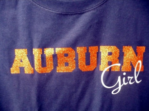 Auburn Girl Glitter Tshirt 2 Sparkly and by southernstitches73, $15.00