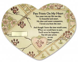 Paw Prints on My Heart Garden Stone