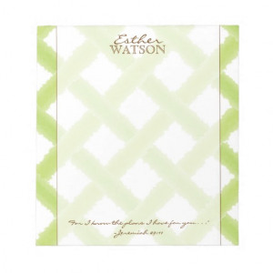 Lime Lattice Notepad with Quote