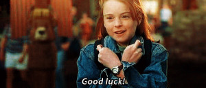 lindsay lohan the parent trap good luck fingers crossed animated GIF