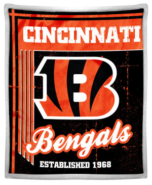 Cincinnati Bengals NFL Mink Sherpa Old School Series Blanket Throw ...