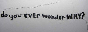 do you ever wonder why?