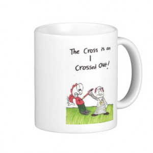 Mug of funny church signs with animated picture