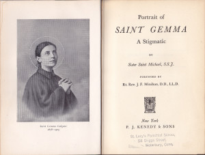 ... of a nuns remarkable devotion to Saint Gemma -Blindness and light