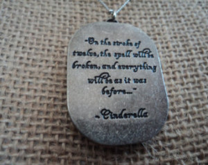 sided Cinderella Quote necklace