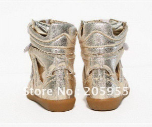 ... Marant Women Sneakers Height Increasing Boots Shoes Gold Free Shipping