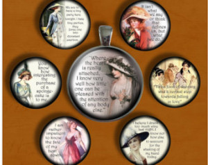 Jane Austen Quotes - One Inch Round Digital Collage Sheet for pendants ...