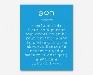Boy's Room Wall Art A son is a person ... by SusanNewberryDesigns, $15 ...
