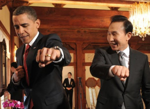 Barack Obama and Lee Myung-Bak