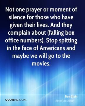 Ben Stein - Not one prayer or moment of silence for those who have ...