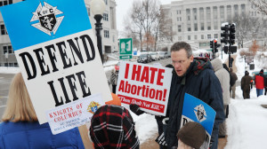 Anti-abortion protesters march at the Missouri state capitol in ...