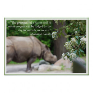 Gandhi Quote, Treat the Animals Well Posters