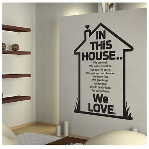 about Removable Wall Quote In This House Wall Sticker inspirational ...
