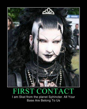 Freaky goth demotivational poster