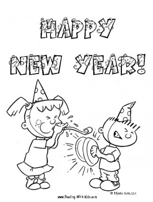 New Year's Coloring Page: