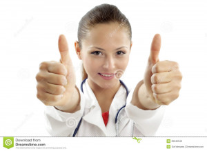 Beautiful female doctor confused- Healthcare workers - over a white ...