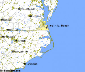 Map Virginia Beach Williamsburg North Carolina