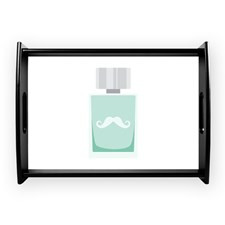 Mens Cologne Bottle Mustache Coffee Tray for
