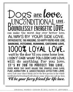 ... My Dog Quotes Poster. Gift For Dog People Or Animal Rescue. on