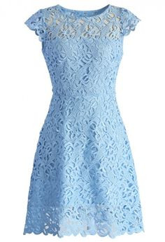 Blue Jasmine Lace Crochet Dress