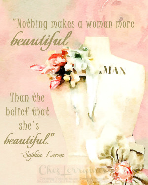 Sophia Loren Quote on Beauty: A Motivational Watercolor Fine Art ...