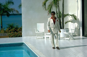 Tony Montana has great panache as he rocks the white suit!)