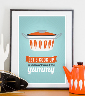, quote print, inspirational art, retro, mid century modern ...