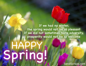 If we had no winter, the spring would not be so pleasant: if we did ...