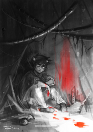 red blood sad lonely homestuck trolls troll alone black Karkat ...