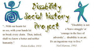 The home page for the Disability Social History Project visually ...