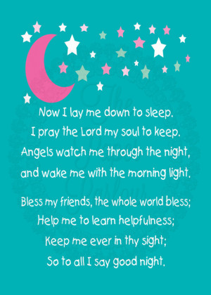Children's Bedtime Prayer Art Print