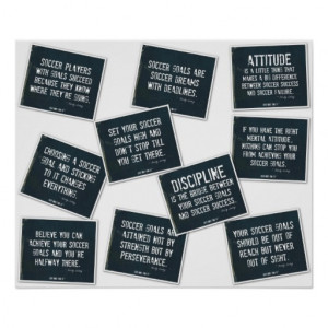 Soccer Quotes 10 Poster Collage in Denim on White