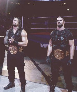 Roman Reigns and Seth Rollins, the tag team champions