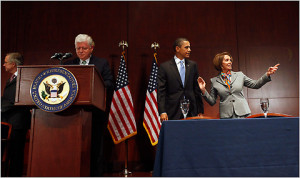 President Barack Obama, pictured here at the House Democratic Caucus ...