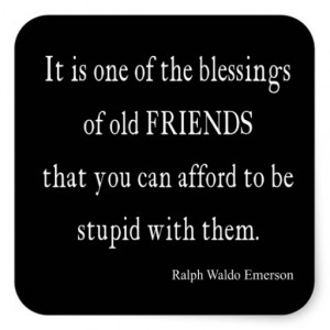 Vintage Emerson Friendship Blessing Quote Square Sticker